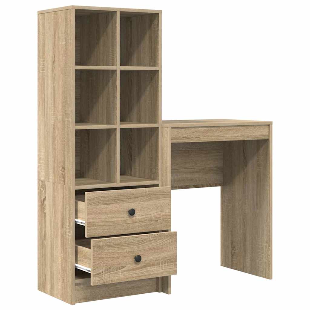 Skrivebord med opbevaring 2 pcs Sonoma eg 45,5 x 34 x 127 cm