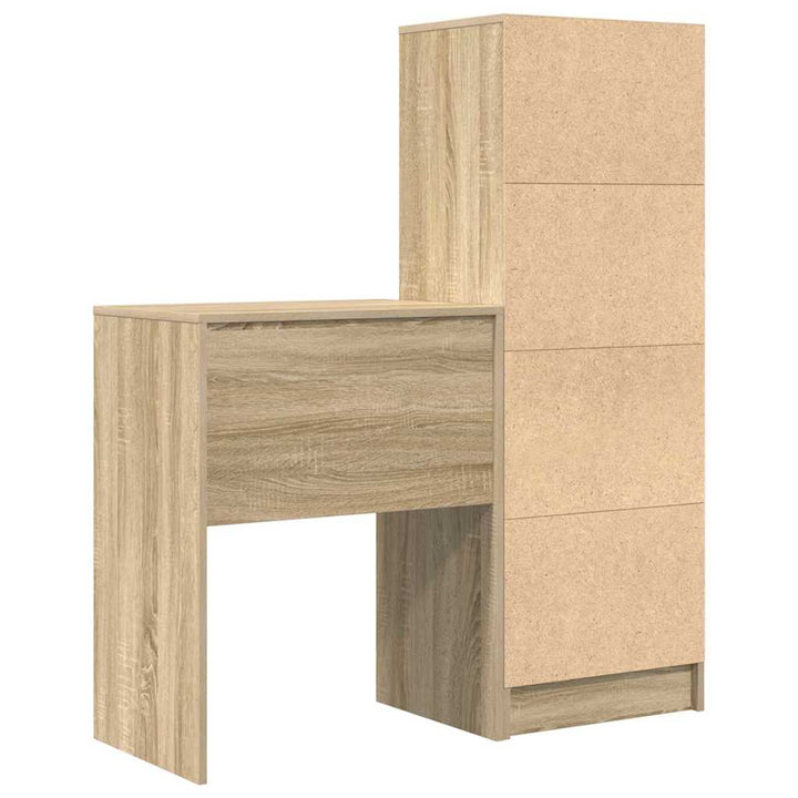 Skrivebord med opbevaring 2 pcs Sonoma eg 45,5 x 34 x 127 cm