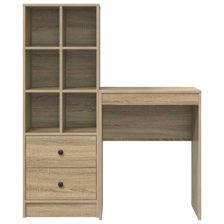 Skrivebord med opbevaring 2 pcs Sonoma eg 45,5 x 34 x 127 cm