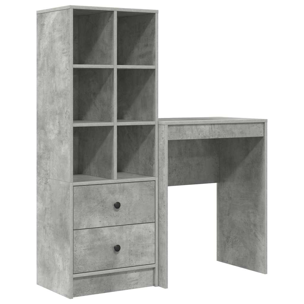 Skrivebord med opbevaring 2 pcs Beton Grå 45,5 x 34 x 127 cm