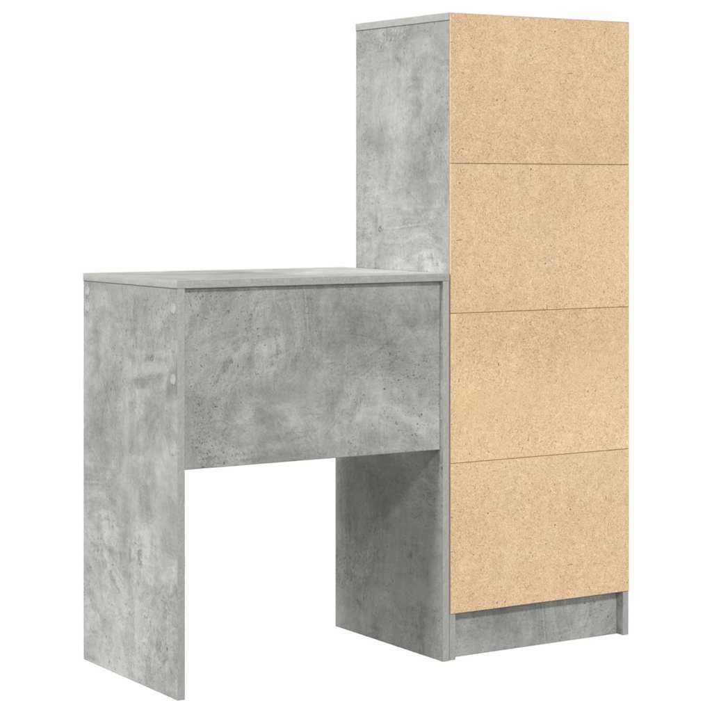 Skrivebord med opbevaring 2 pcs Beton Grå 45,5 x 34 x 127 cm