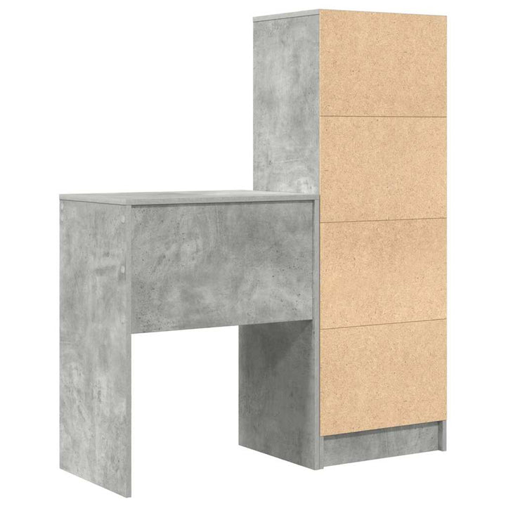 Skrivebord med opbevaring 2 pcs Beton Grå 45,5 x 34 x 127 cm
