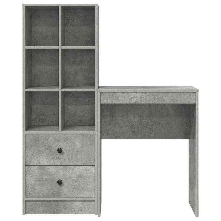 Skrivebord med opbevaring 2 pcs Beton Grå 45,5 x 34 x 127 cm