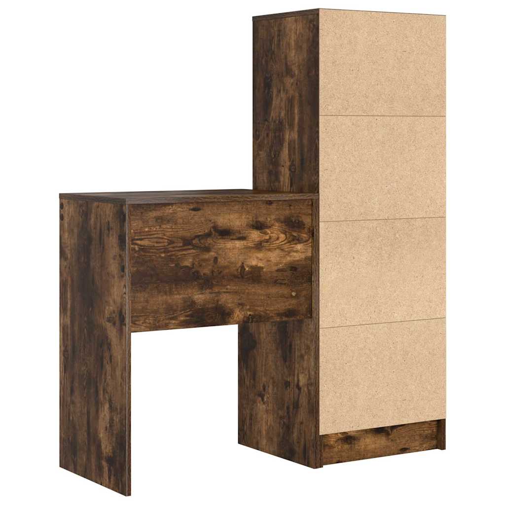 Skrivebord med opbevaring 2 pcs Røget eg 45,5 x 34 x 127 cm