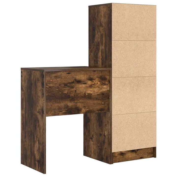 Skrivebord med opbevaring 2 pcs Røget eg 45,5 x 34 x 127 cm