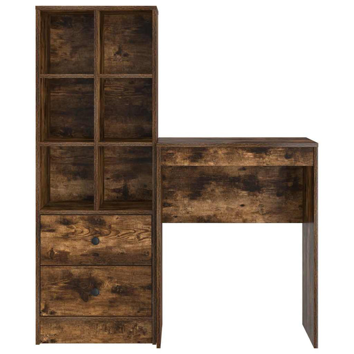 Skrivebord med opbevaring 2 pcs Røget eg 45,5 x 34 x 127 cm