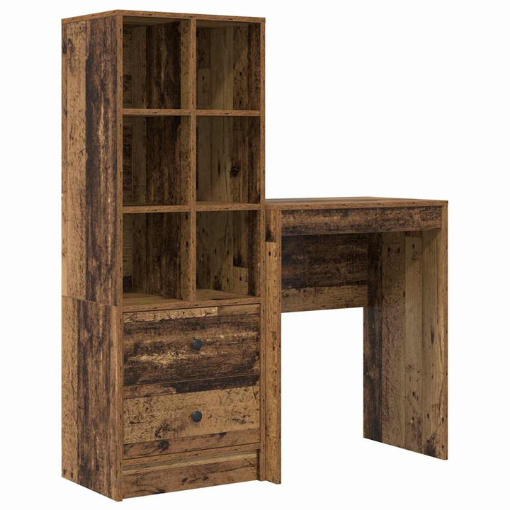 Skrivebord med opbevaring 2 pcs Gammelt træ 45,5 x 34 x 127 cm