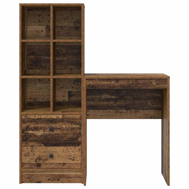 Skrivebord med opbevaring 2 pcs Gammelt træ 45,5 x 34 x 127 cm