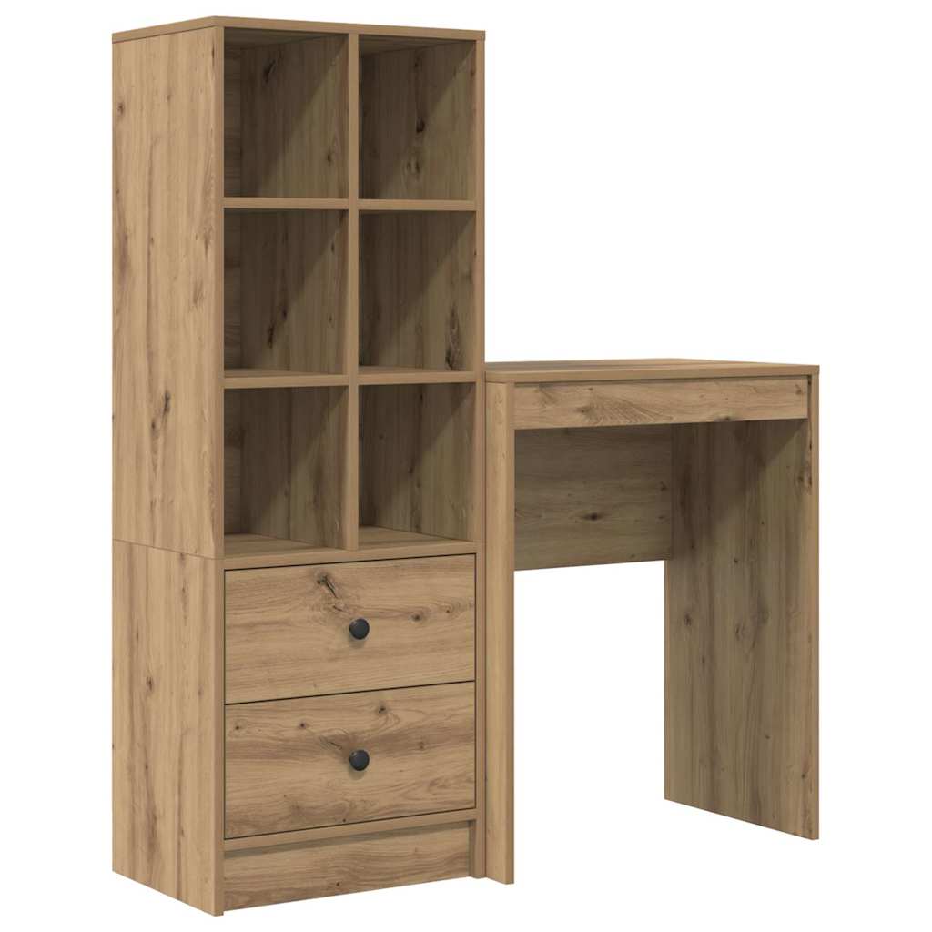 Skrivebord med opbevaring 2 pcs artisan eg 45,5 x 34 x 127 cm