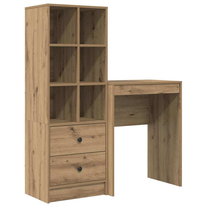 Skrivebord med opbevaring 2 pcs artisan eg 45,5 x 34 x 127 cm