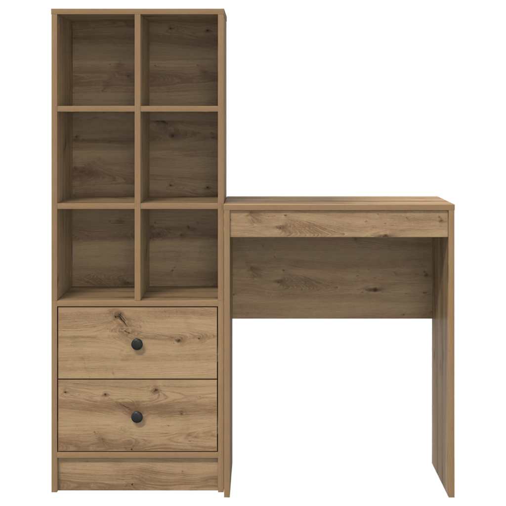Skrivebord med opbevaring 2 pcs artisan eg 45,5 x 34 x 127 cm