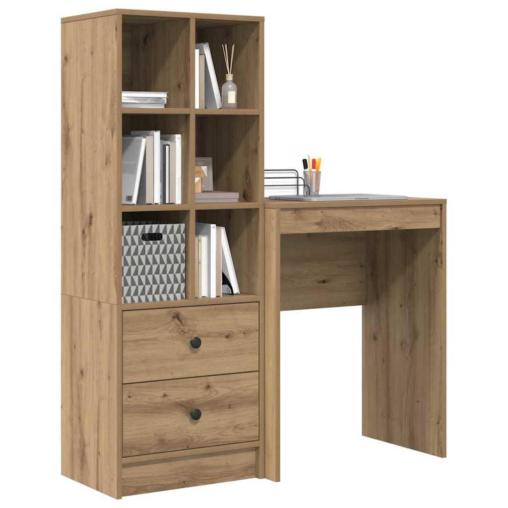 Skrivebord med opbevaring 2 pcs artisan eg 45,5 x 34 x 127 cm