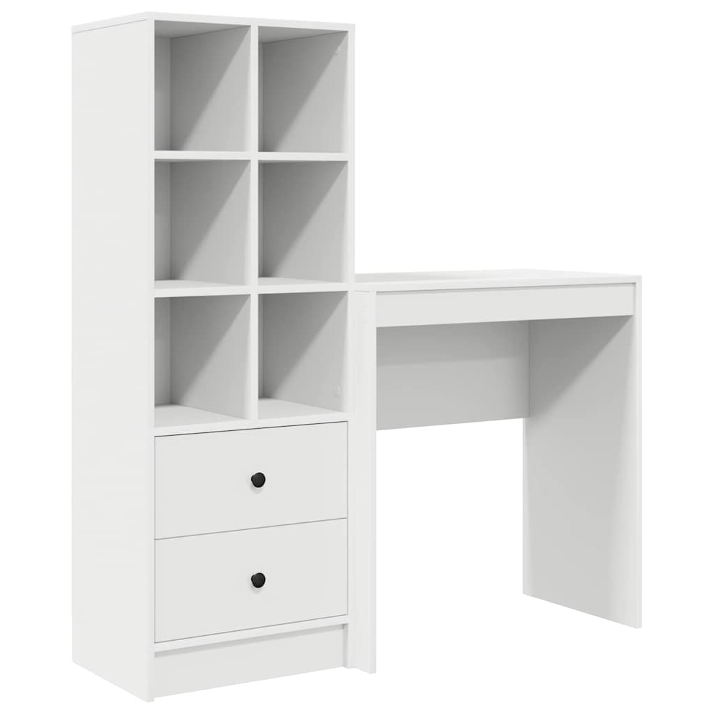 Skrivebord med opbevaring med skuffe 2 pcs Hvid 70 x 40 x 76 cm