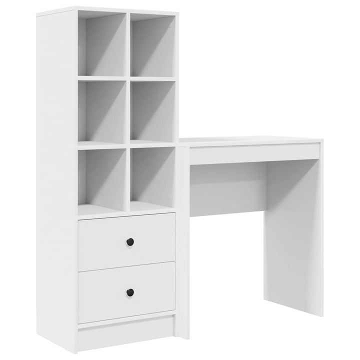 Skrivebord med opbevaring med skuffe 2 pcs Hvid 70 x 40 x 76 cm
