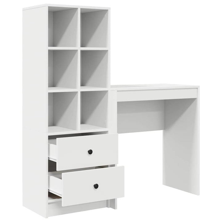 Skrivebord med opbevaring med skuffe 2 pcs Hvid 70 x 40 x 76 cm