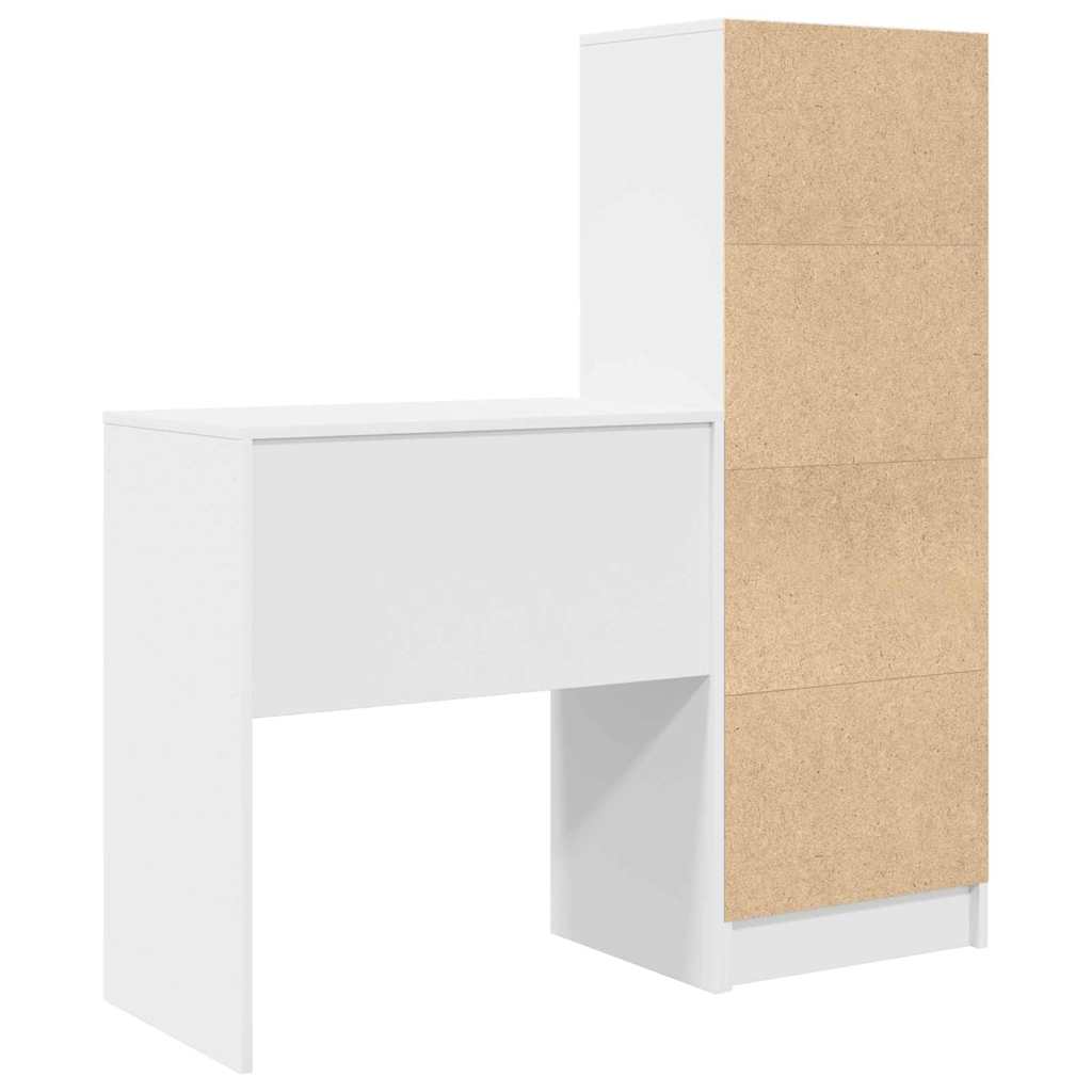 Skrivebord med opbevaring med skuffe 2 pcs Hvid 70 x 40 x 76 cm