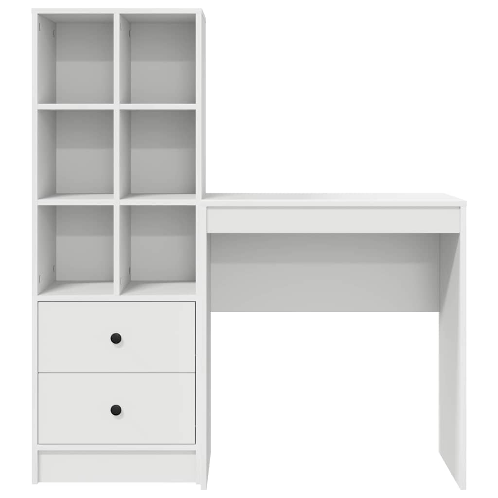 Skrivebord med opbevaring med skuffe 2 pcs Hvid 70 x 40 x 76 cm