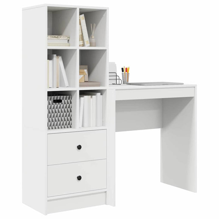 Skrivebord med opbevaring med skuffe 2 pcs Hvid 70 x 40 x 76 cm