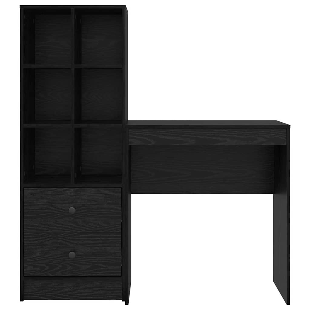 Skrivebord med opbevaring 2 pcs Sort eg 70 x 40 x 76 cm