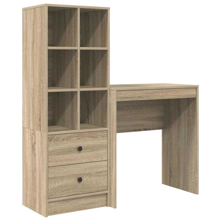 Skrivebord med opbevaring 2 pcs Sonoma eg 70 x 40 x 76 cm