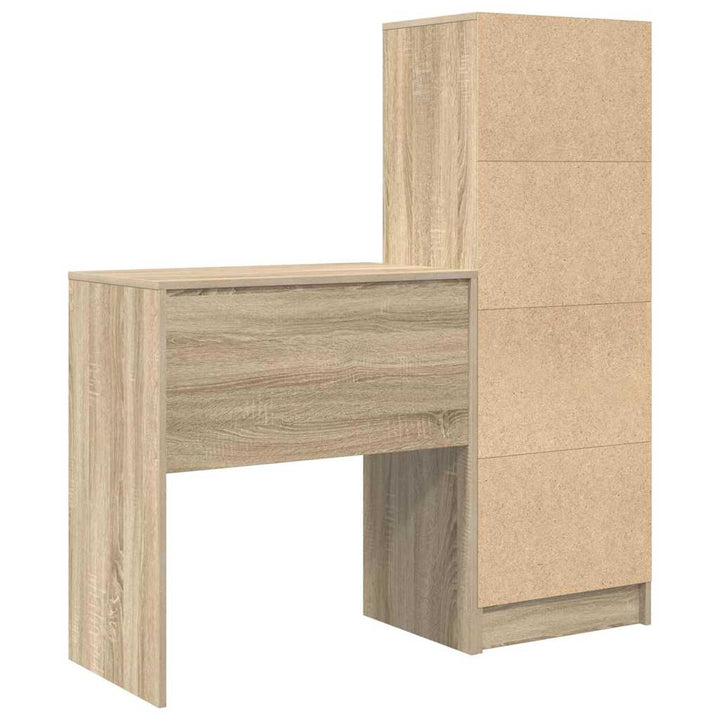 Skrivebord med opbevaring 2 pcs Sonoma eg 70 x 40 x 76 cm