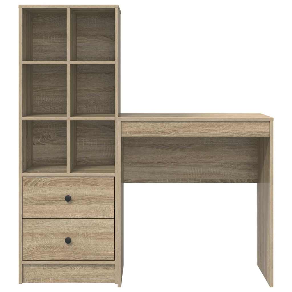 Skrivebord med opbevaring 2 pcs Sonoma eg 70 x 40 x 76 cm
