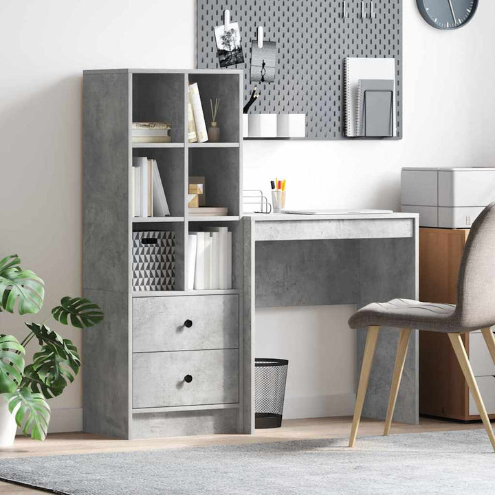 Skrivebord med opbevaring 2 pcs Beton Grå 70 x 40 x 76 cm