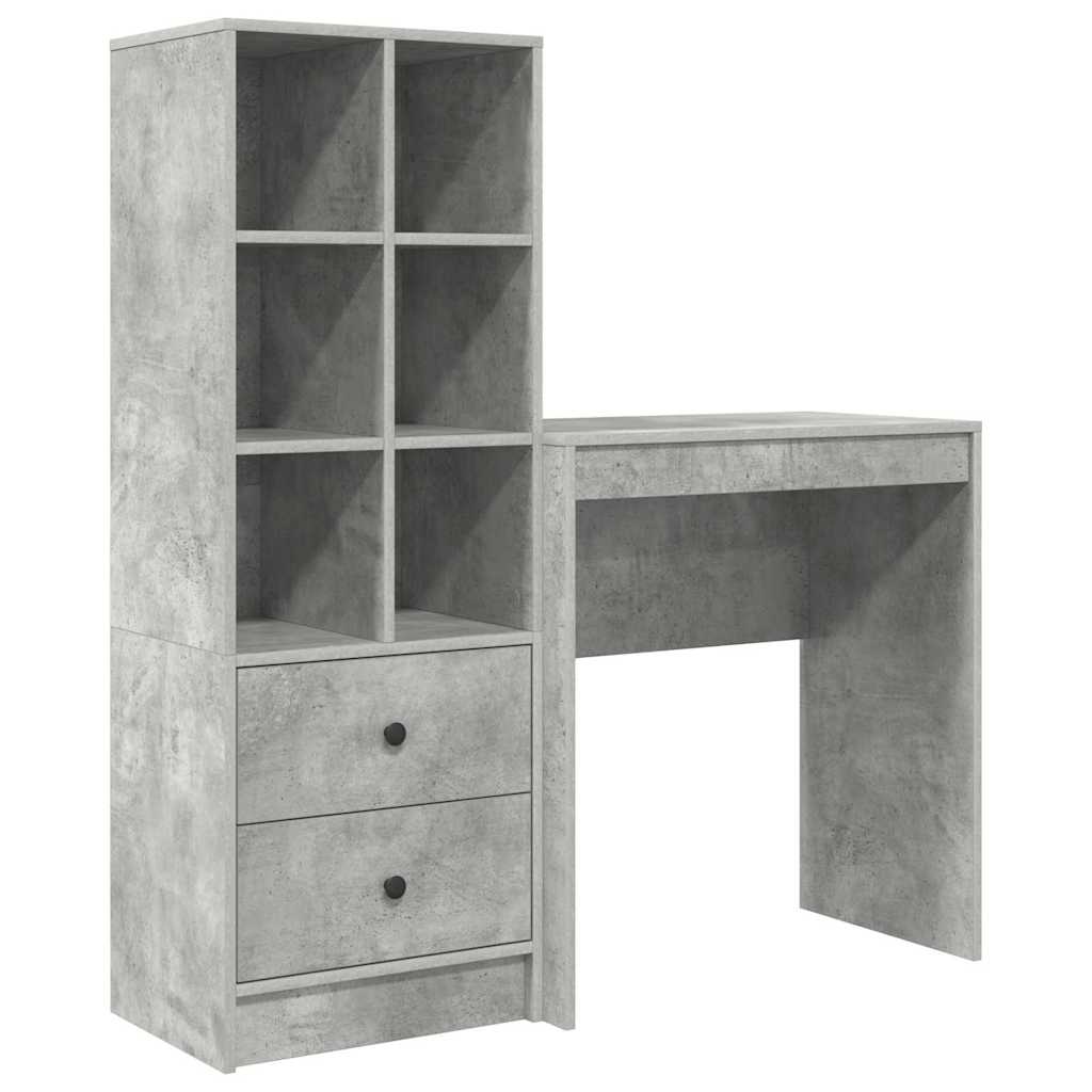 Skrivebord med opbevaring 2 pcs Beton Grå 70 x 40 x 76 cm