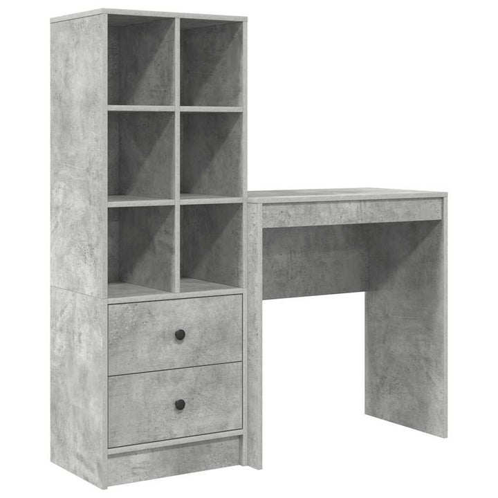 Skrivebord med opbevaring 2 pcs Beton Grå 70 x 40 x 76 cm