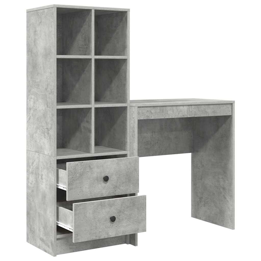 Skrivebord med opbevaring 2 pcs Beton Grå 70 x 40 x 76 cm