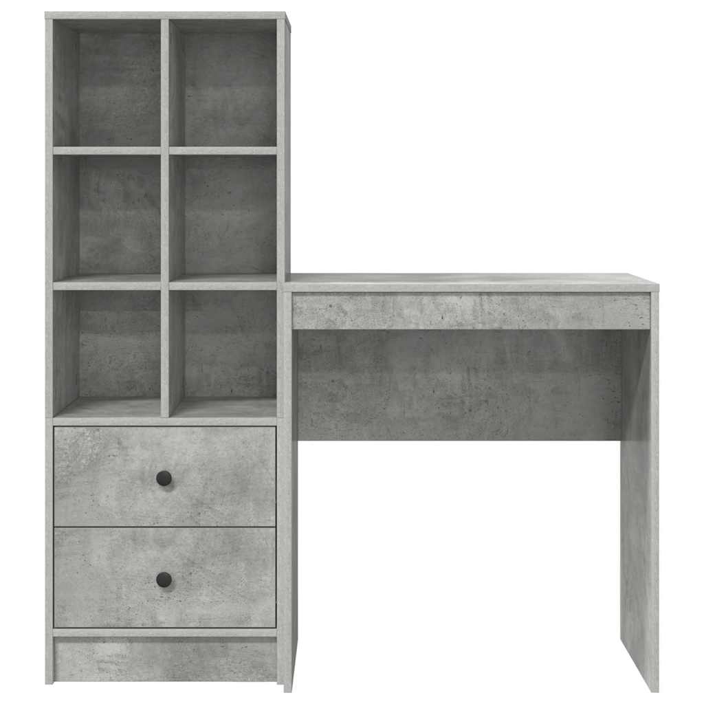 Skrivebord med opbevaring 2 pcs Beton Grå 70 x 40 x 76 cm