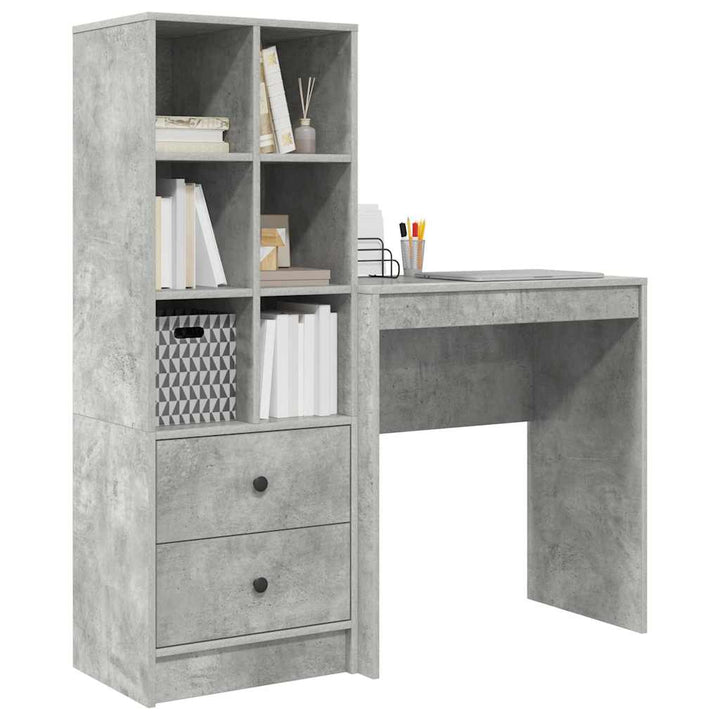 Skrivebord med opbevaring 2 pcs Beton Grå 70 x 40 x 76 cm