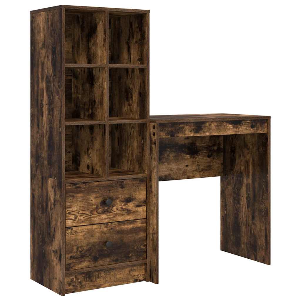 Skrivebord med opbevaring 2 pcs Røget eg 70 x 40 x 76 cm