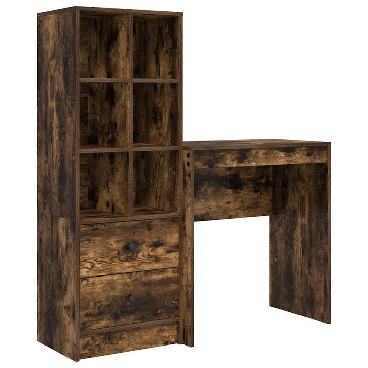 Skrivebord med opbevaring 2 pcs Røget eg 70 x 40 x 76 cm