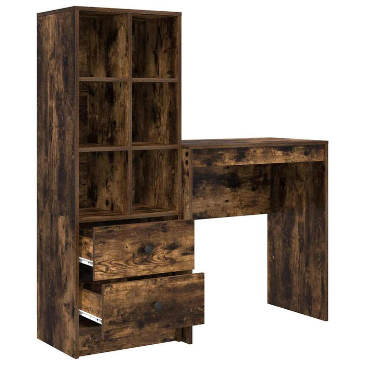 Skrivebord med opbevaring 2 pcs Røget eg 70 x 40 x 76 cm