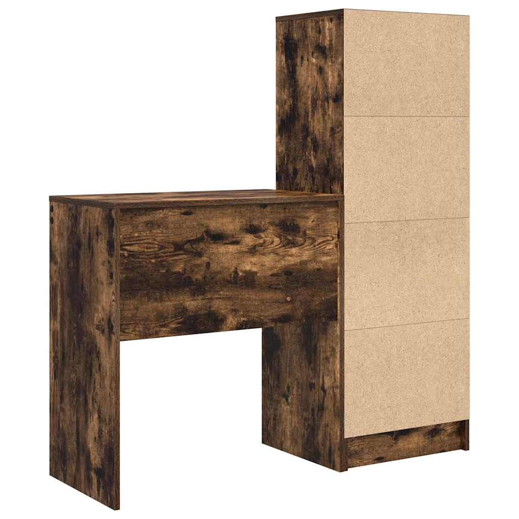Skrivebord med opbevaring 2 pcs Røget eg 70 x 40 x 76 cm