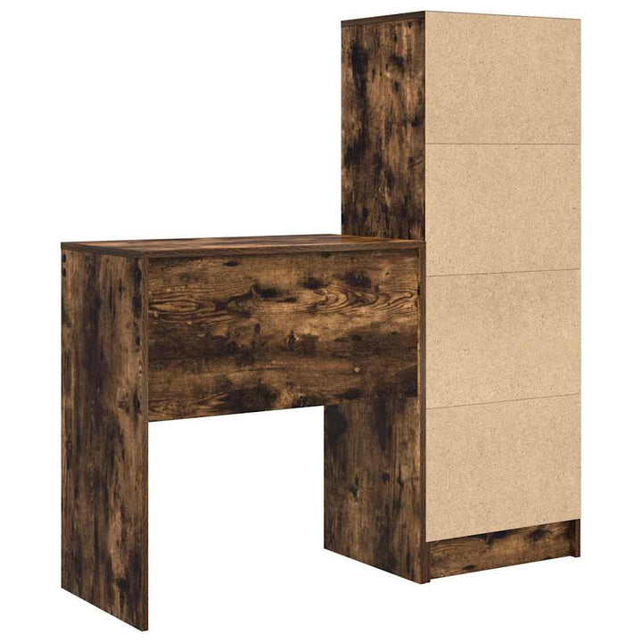 Skrivebord med opbevaring 2 pcs Røget eg 70 x 40 x 76 cm