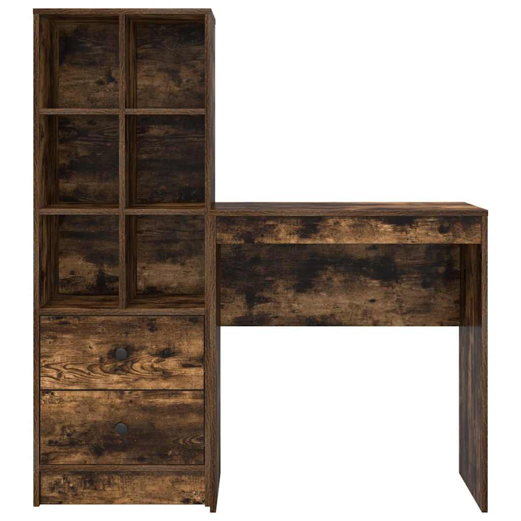 Skrivebord med opbevaring 2 pcs Røget eg 70 x 40 x 76 cm