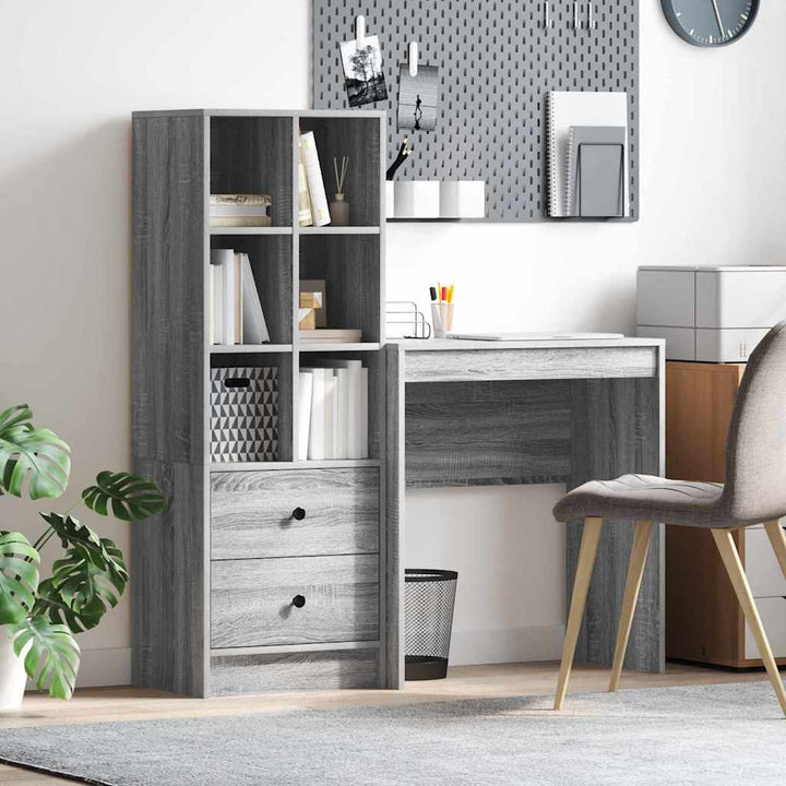 Skrivebord med opbevaring 2 pcs Grå sonoma-eg 70 x 40 x 76 cm