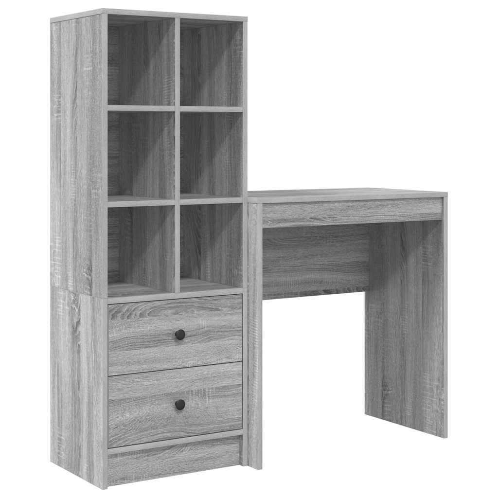 Skrivebord med opbevaring 2 pcs Grå sonoma-eg 70 x 40 x 76 cm
