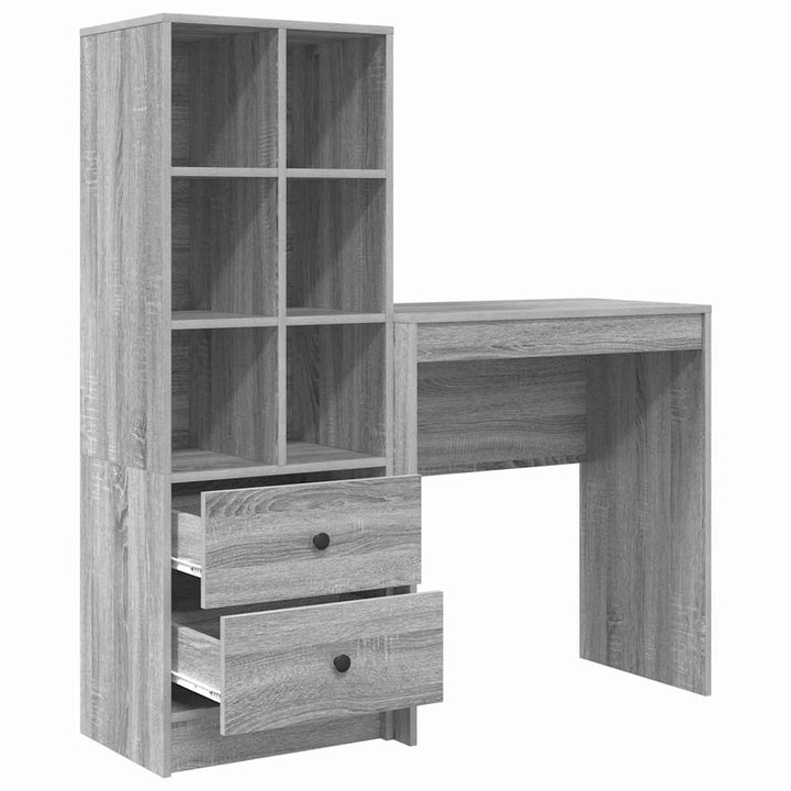 Skrivebord med opbevaring 2 pcs Grå sonoma-eg 70 x 40 x 76 cm