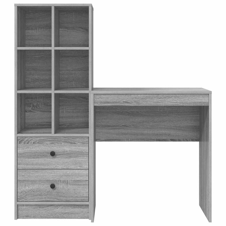 Skrivebord med opbevaring 2 pcs Grå sonoma-eg 70 x 40 x 76 cm