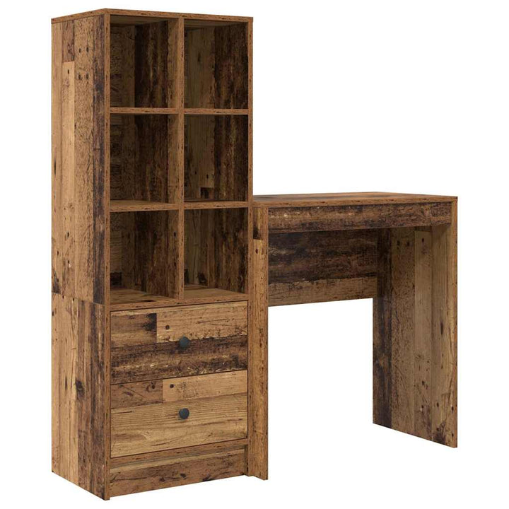 Skrivebord med opbevaring 2 pcs Gammelt træ 70 x 40 x 76 cm