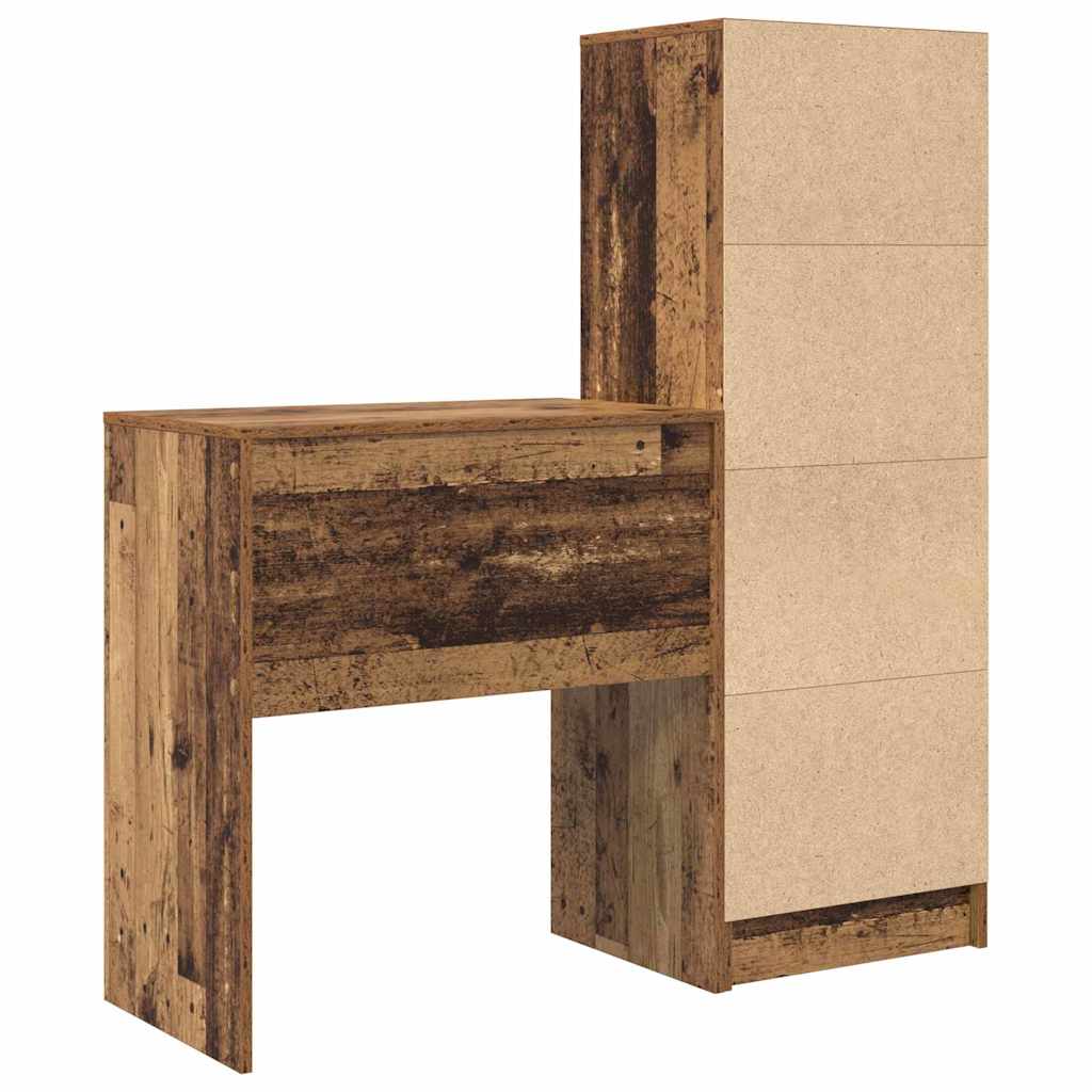 Skrivebord med opbevaring 2 pcs Gammelt træ 70 x 40 x 76 cm