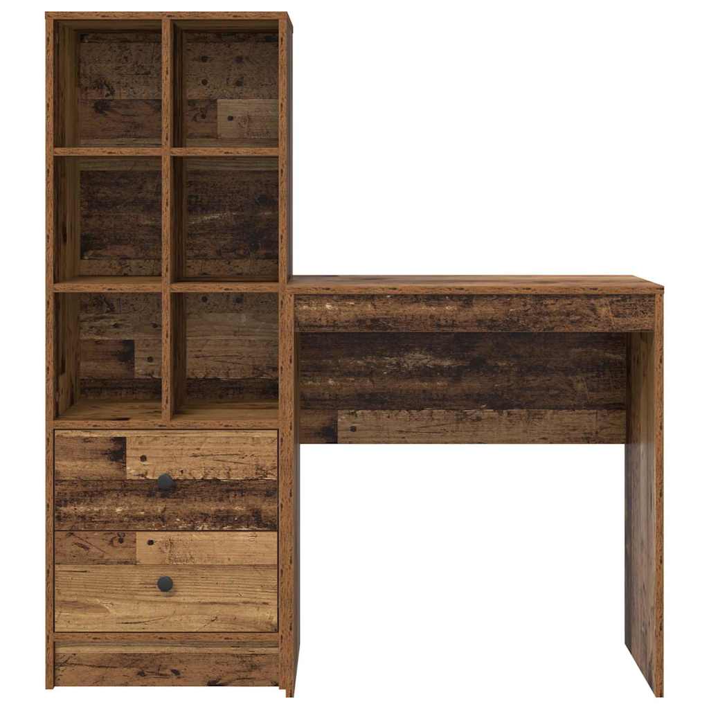 Skrivebord med opbevaring 2 pcs Gammelt træ 70 x 40 x 76 cm