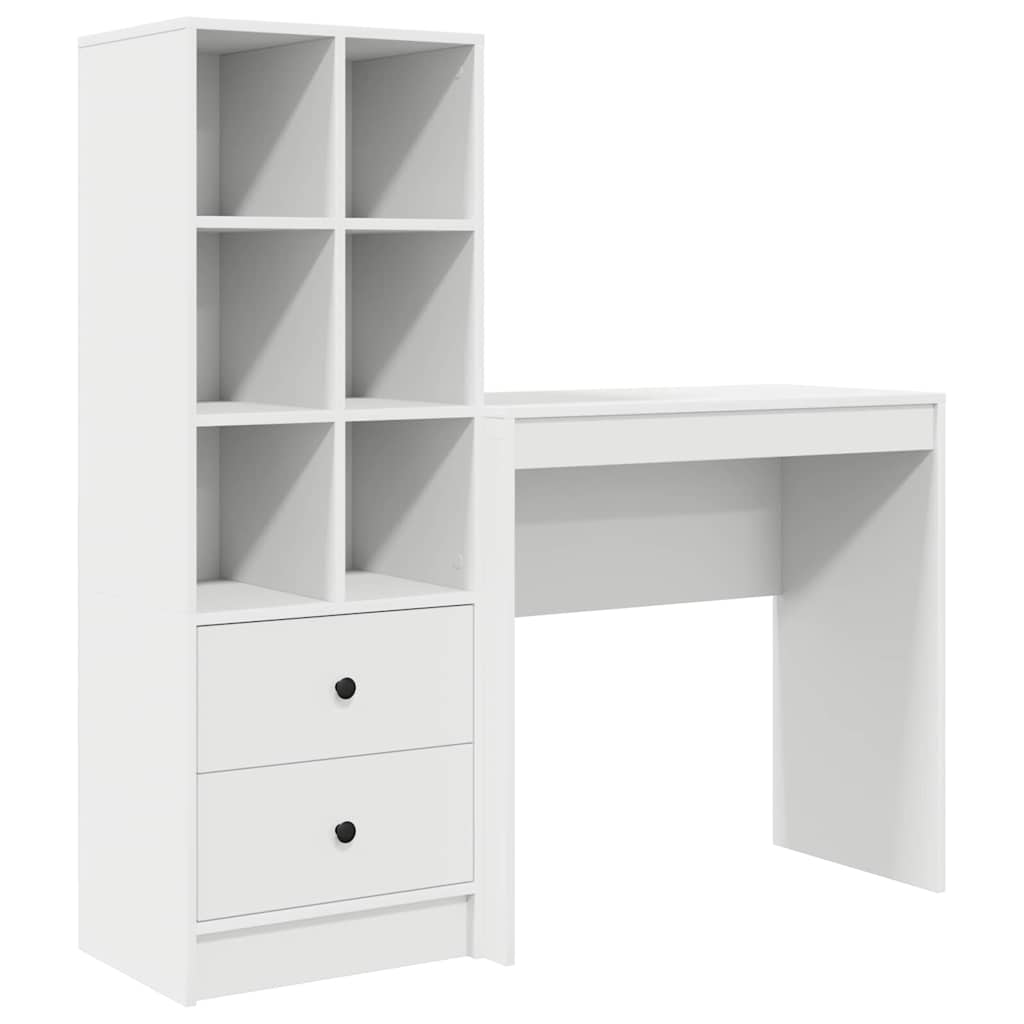 Skrivebord med opbevaring med skuffe 2 pcs Hvid 80 x 40 x 76 cm