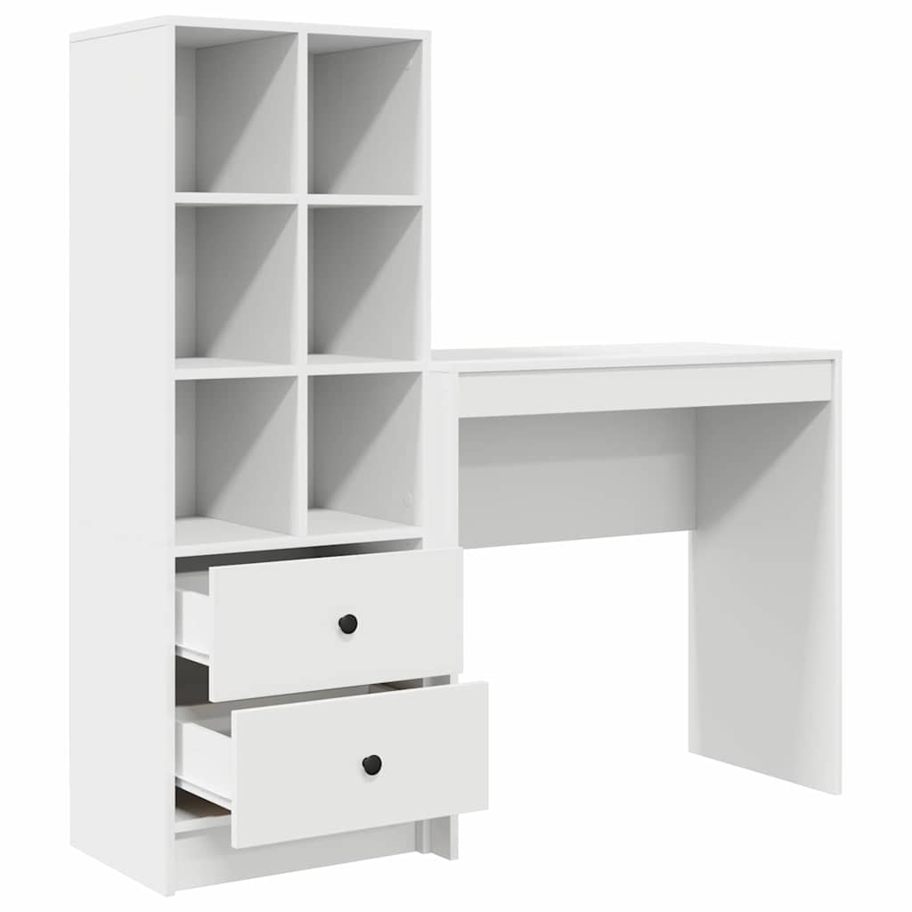 Skrivebord med opbevaring med skuffe 2 pcs Hvid 80 x 40 x 76 cm