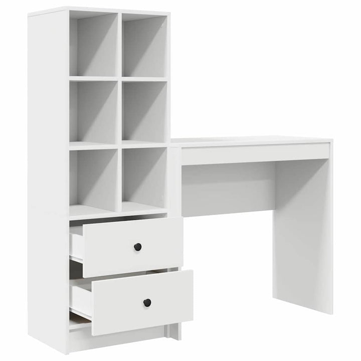 Skrivebord med opbevaring med skuffe 2 pcs Hvid 80 x 40 x 76 cm