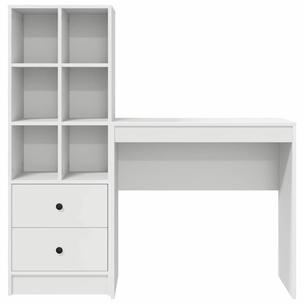 Skrivebord med opbevaring med skuffe 2 pcs Hvid 80 x 40 x 76 cm