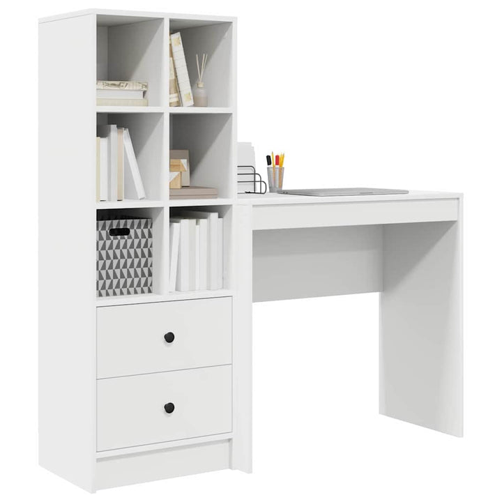 Skrivebord med opbevaring med skuffe 2 pcs Hvid 80 x 40 x 76 cm